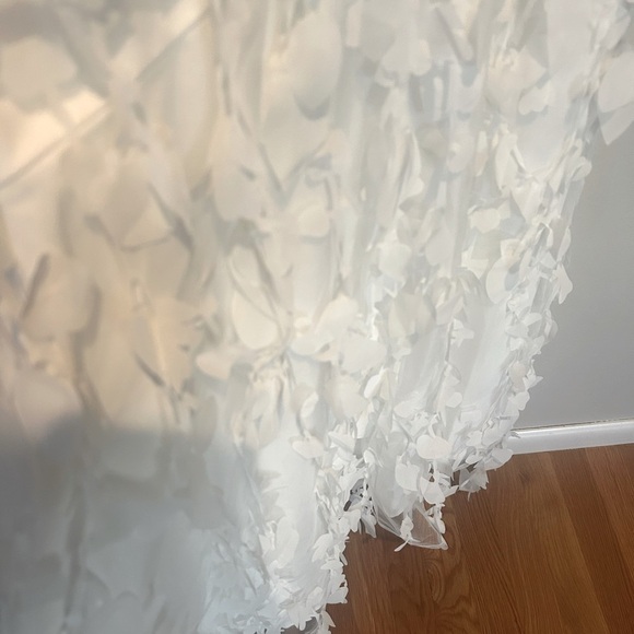 ASOS 3D luxe fringe cupped fishtail maxi dress gown in white Size 6 - Picture 8 of 15